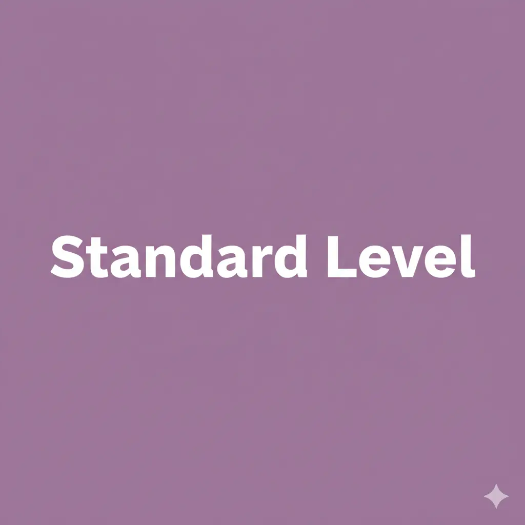 Standard level graphic representing intermediate artificial intelligence skills and progression beyond beginner AI learning